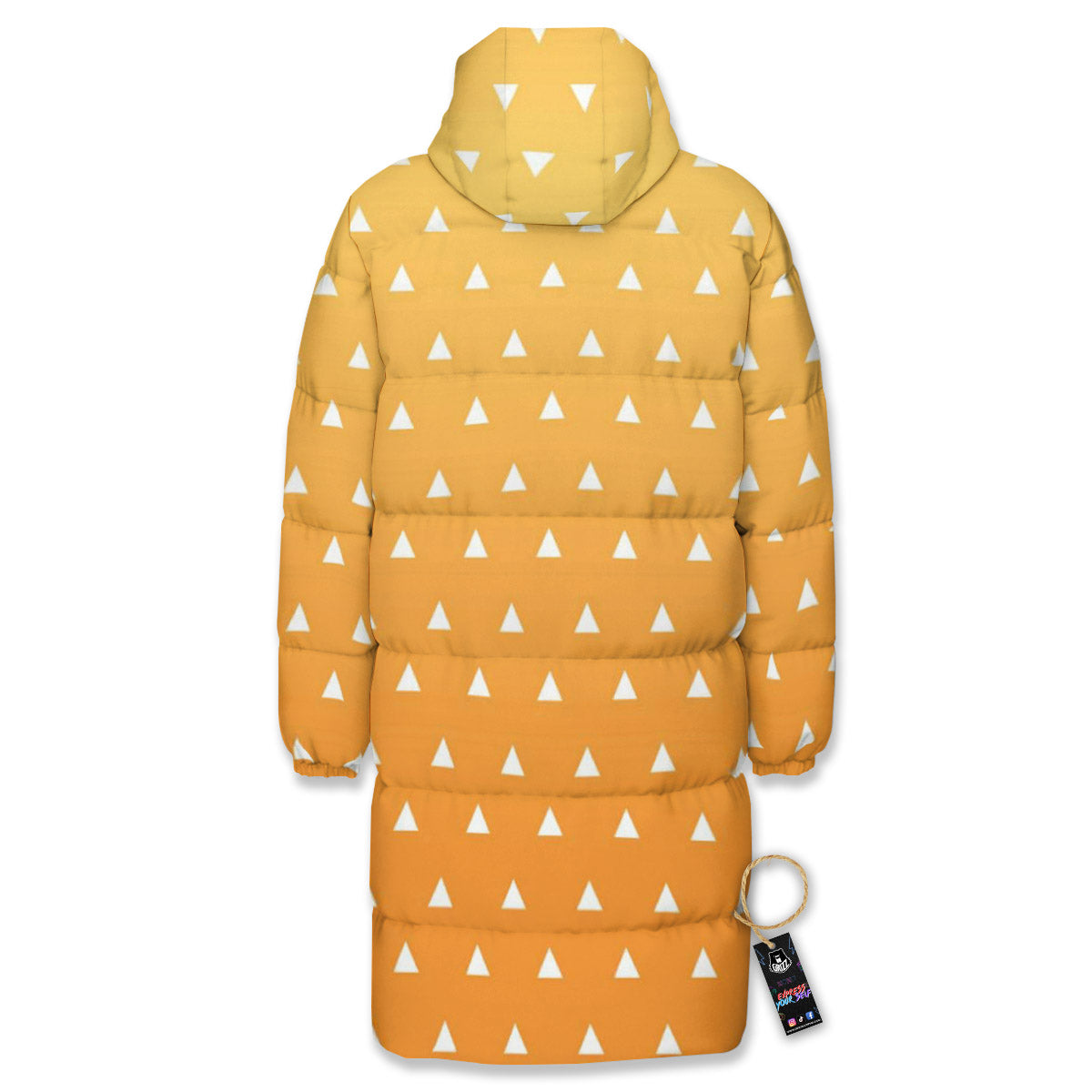 Zenitsu Print Pattern Long Down Jacket-grizzshop