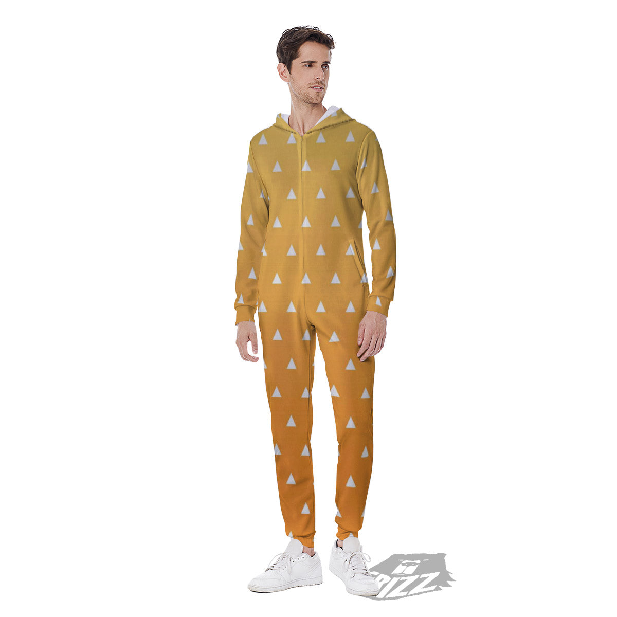 Zenitsu Print Pattern Men's Jumpsuit-grizzshop