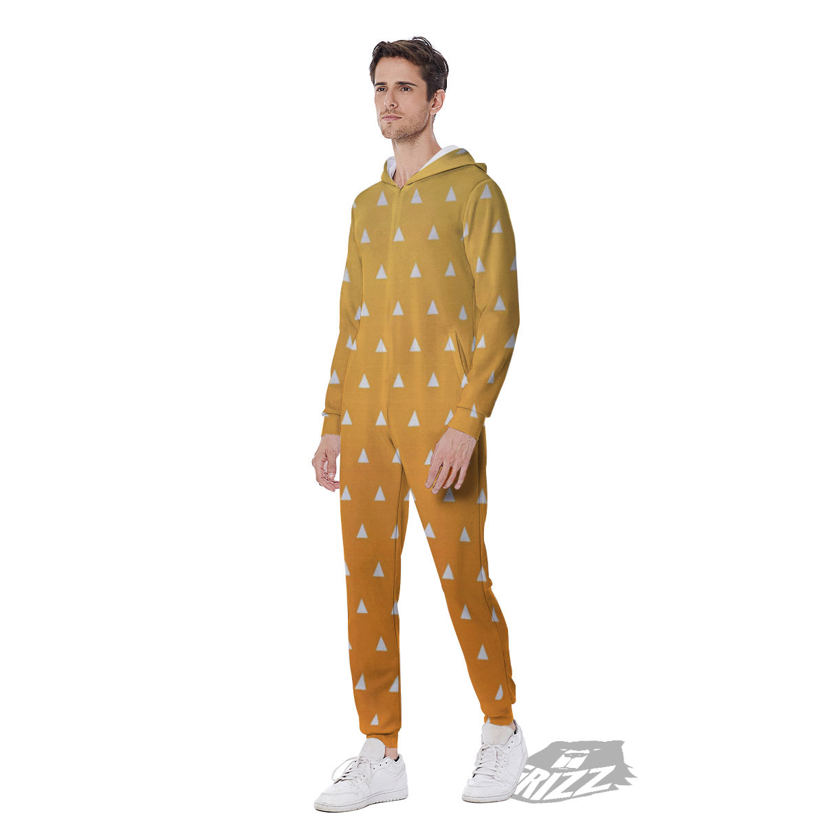 Zenitsu Print Pattern Men's Jumpsuit-grizzshop