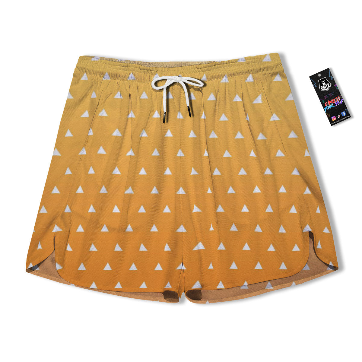 Zenitsu Print Pattern Men's Running Shorts-grizzshop
