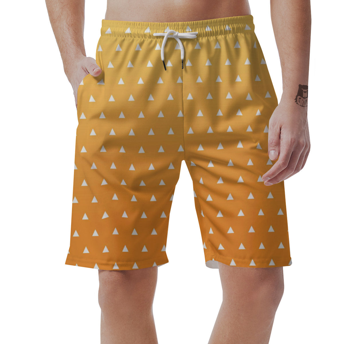 Zenitsu Print Pattern Men's Shorts-grizzshop