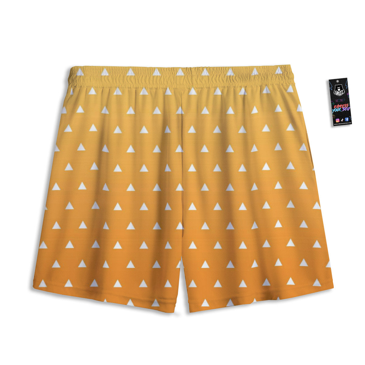 Zenitsu Print Pattern Mesh Shorts-grizzshop