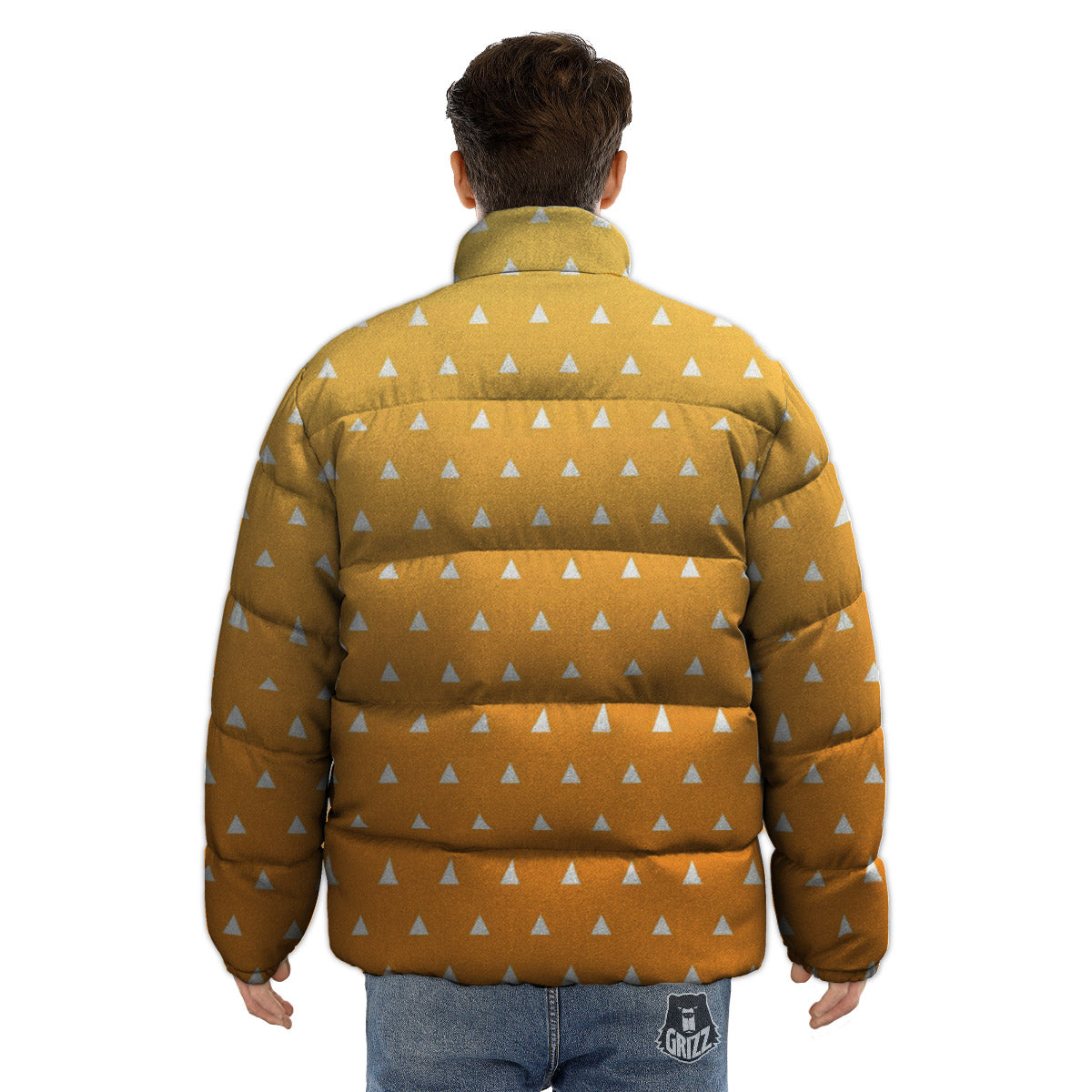 Zenitsu Print Pattern Puffer Jacket-grizzshop