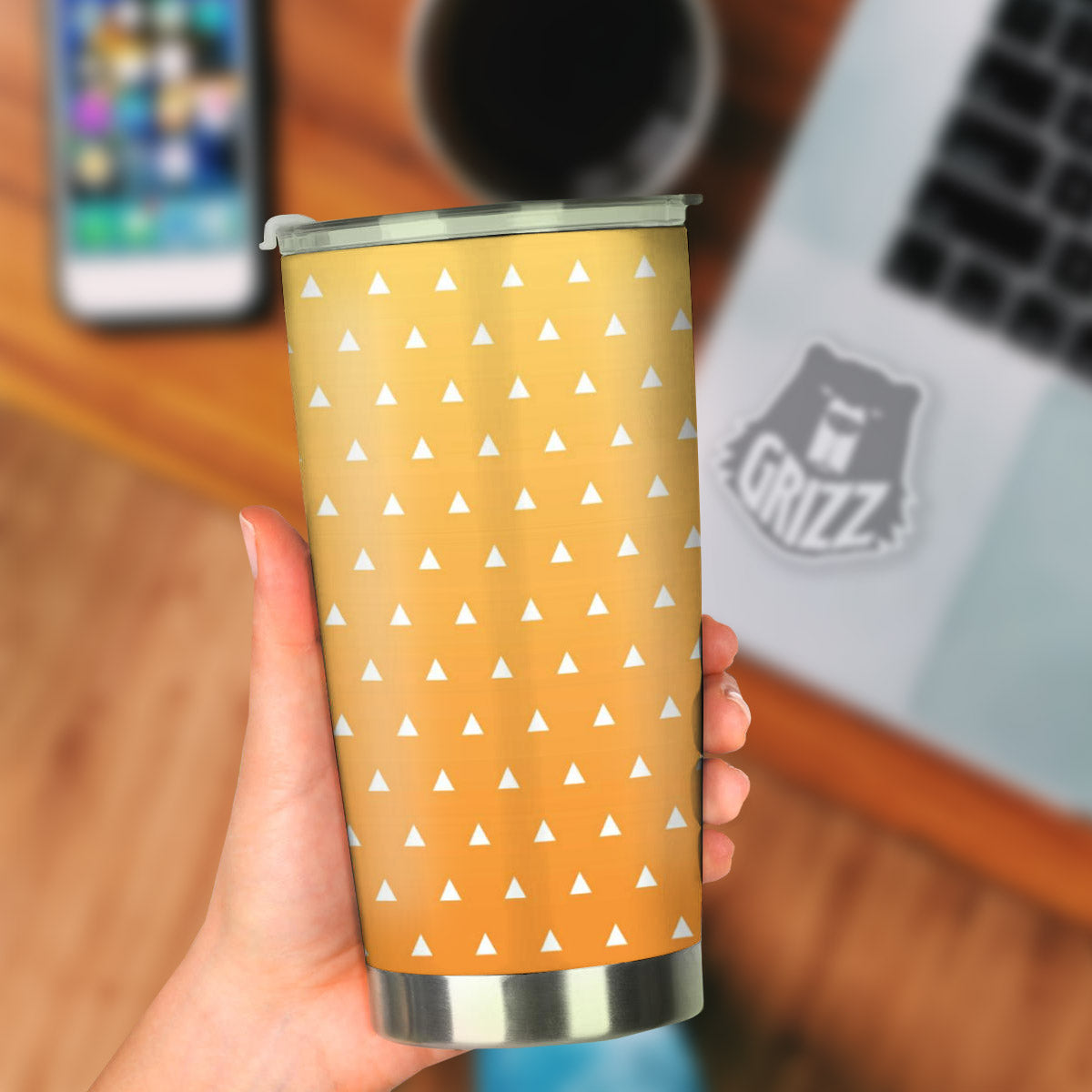 Zenitsu Print Pattern Tumbler-grizzshop