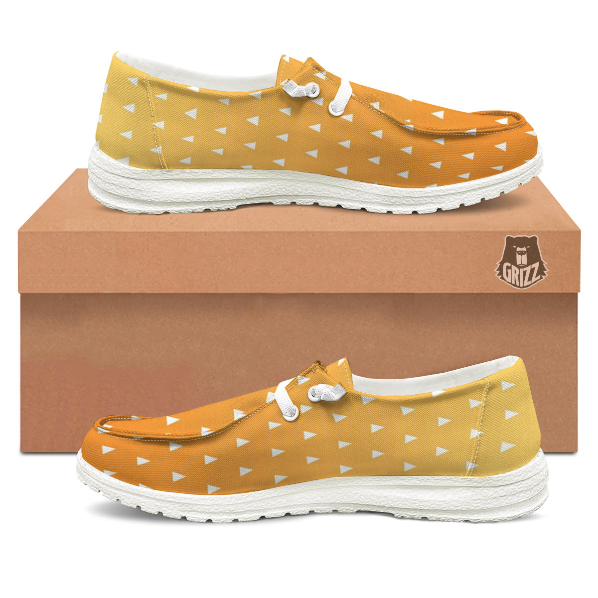 Zenitsu Print Pattern White Loafers-grizzshop