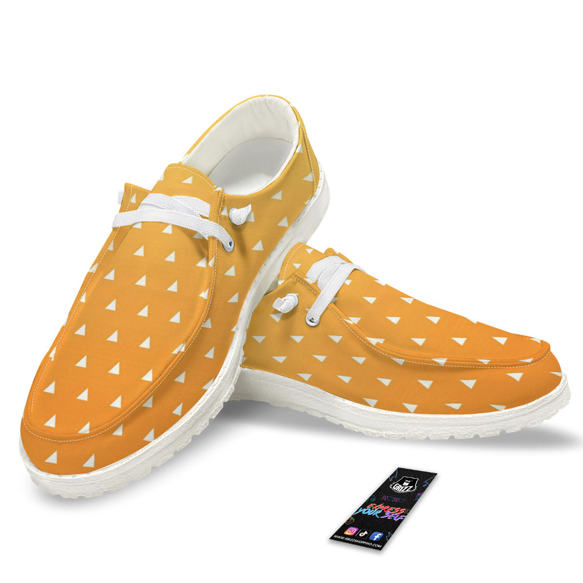 Zenitsu Print Pattern White Loafers-grizzshop