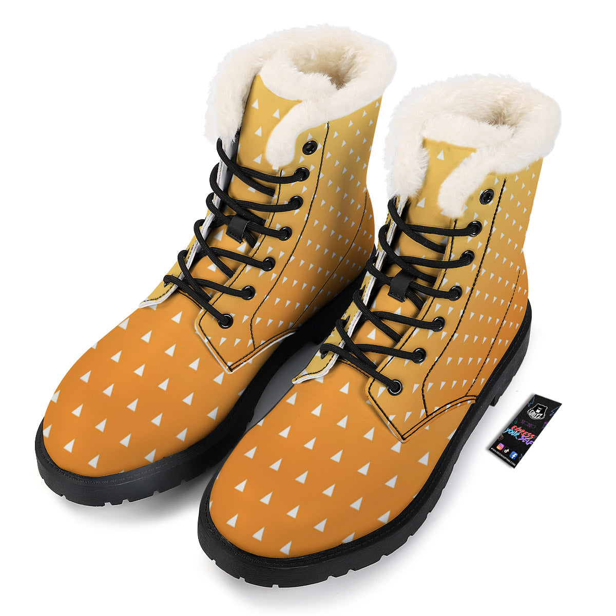Zenitsu Print Pattern Winter Boots-grizzshop