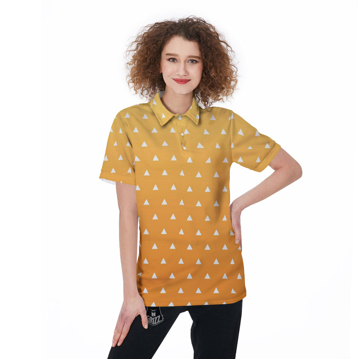 Zenitsu Print Pattern Women's Golf Shirts-grizzshop