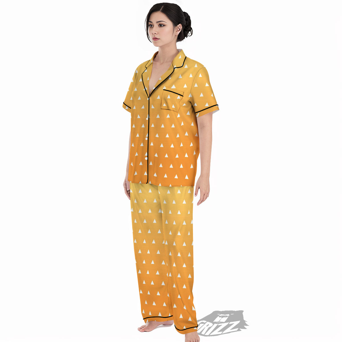 Zenitsu Print Pattern Women's Pajamas Set-grizzshop