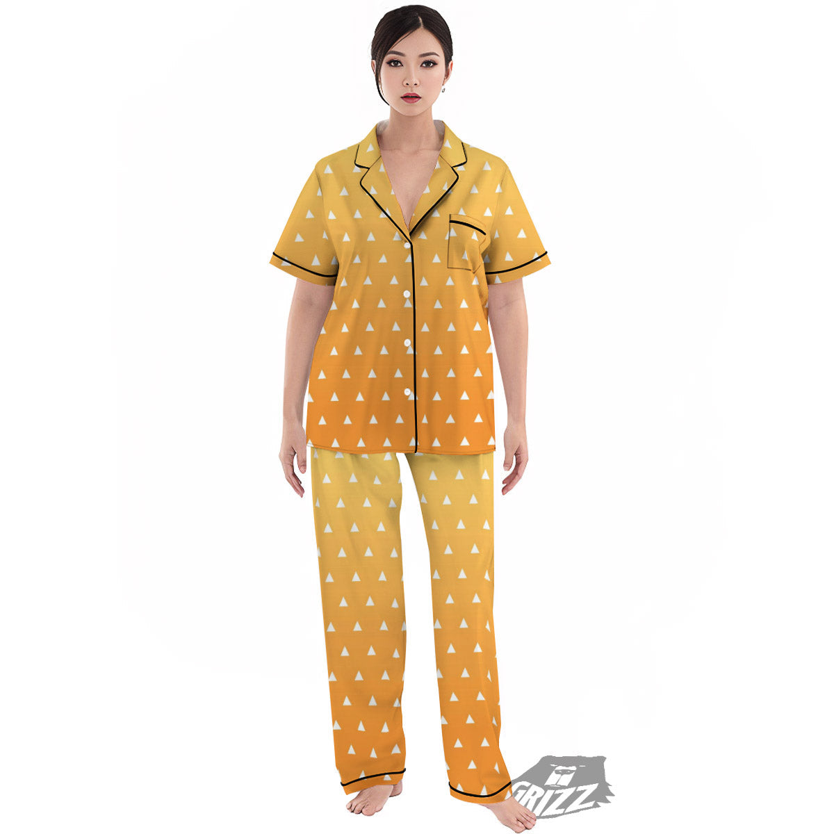 Zenitsu Print Pattern Women's Pajamas Set-grizzshop