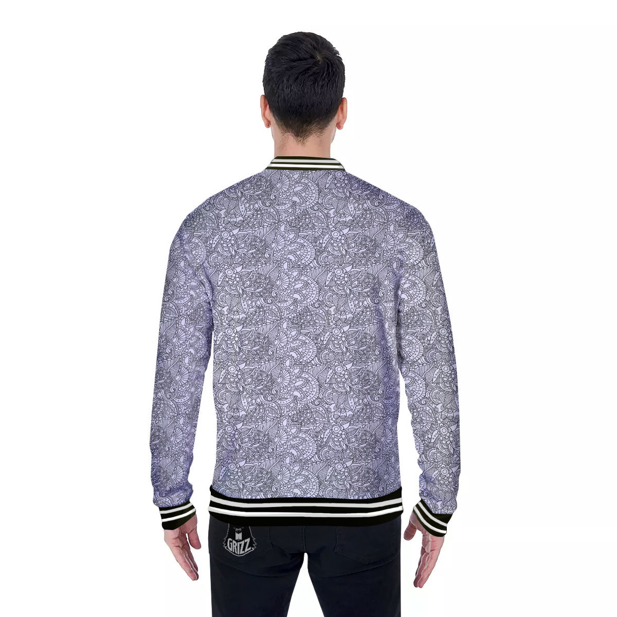 Zentangle Ethnic Print Pattern Baseball Jacket-grizzshop