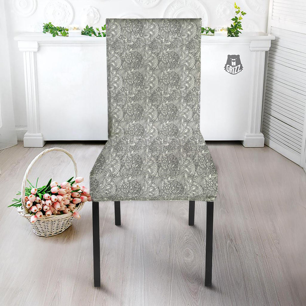 Zentangle Ethnic Print Pattern Dining Chair Slipcover-grizzshop