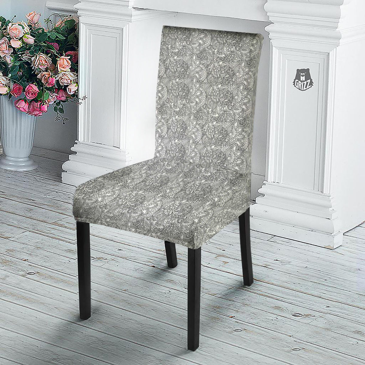 Zentangle Ethnic Print Pattern Dining Chair Slipcover-grizzshop