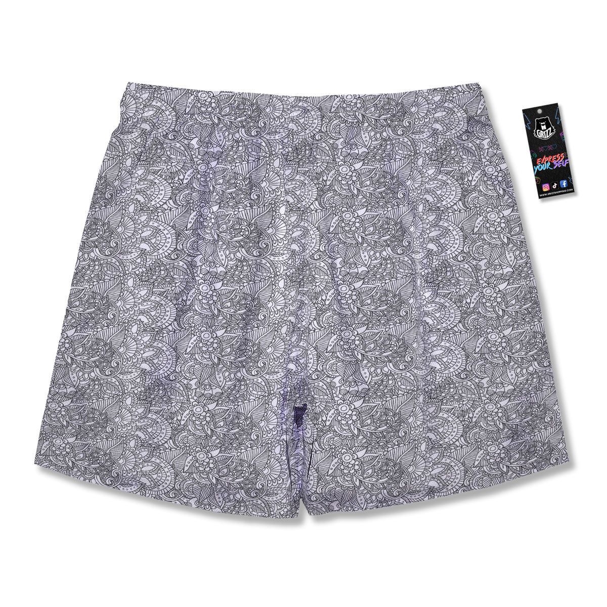 Zentangle Ethnic Print Pattern Men's Running Shorts-grizzshop