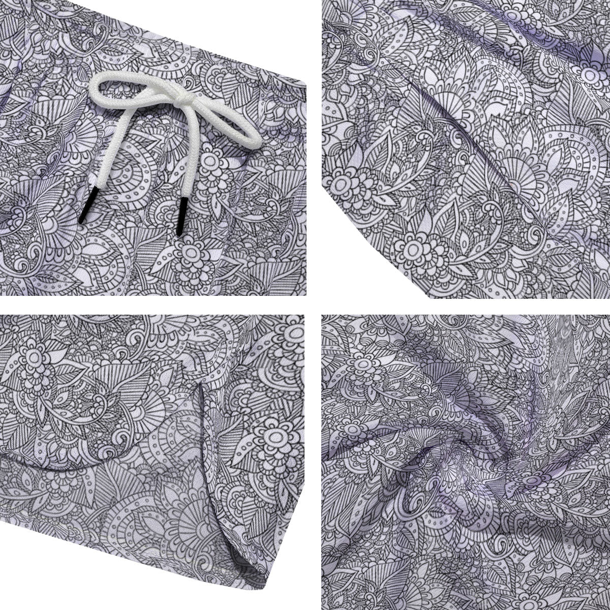 Zentangle Ethnic Print Pattern Men's Running Shorts-grizzshop
