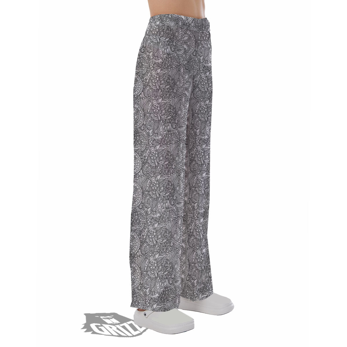 Zentangle Ethnic Print Pattern Pajama Pants-grizzshop