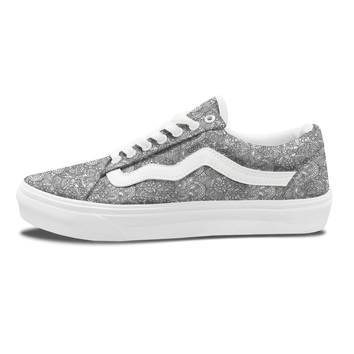 Zentangle Ethnic Print Pattern Skate Shoes-grizzshop