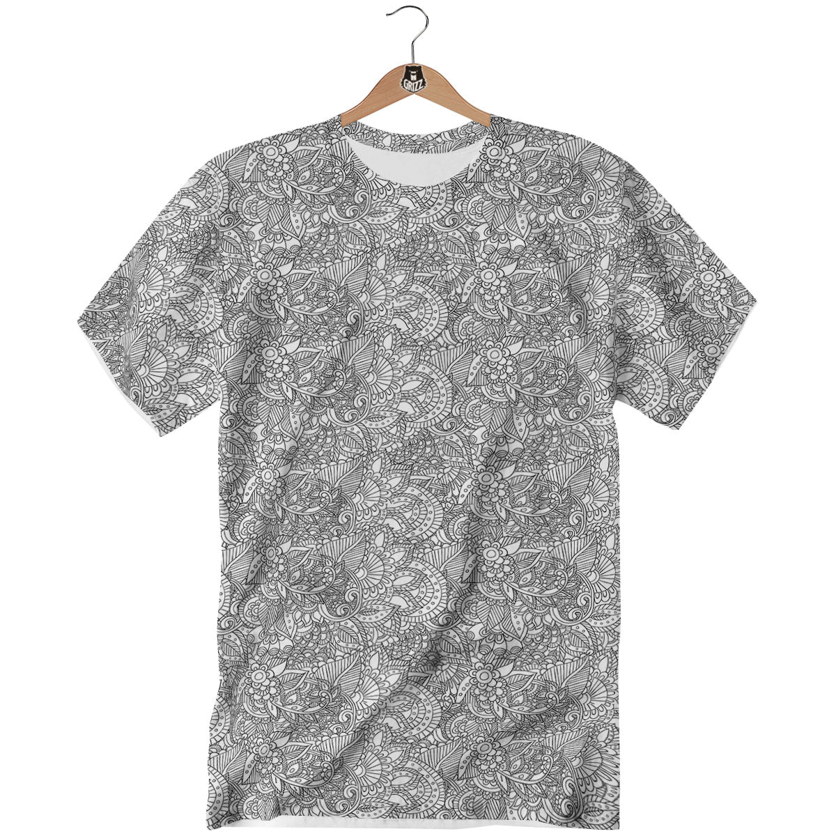 Zentangle Ethnic Print Pattern T-Shirt-grizzshop