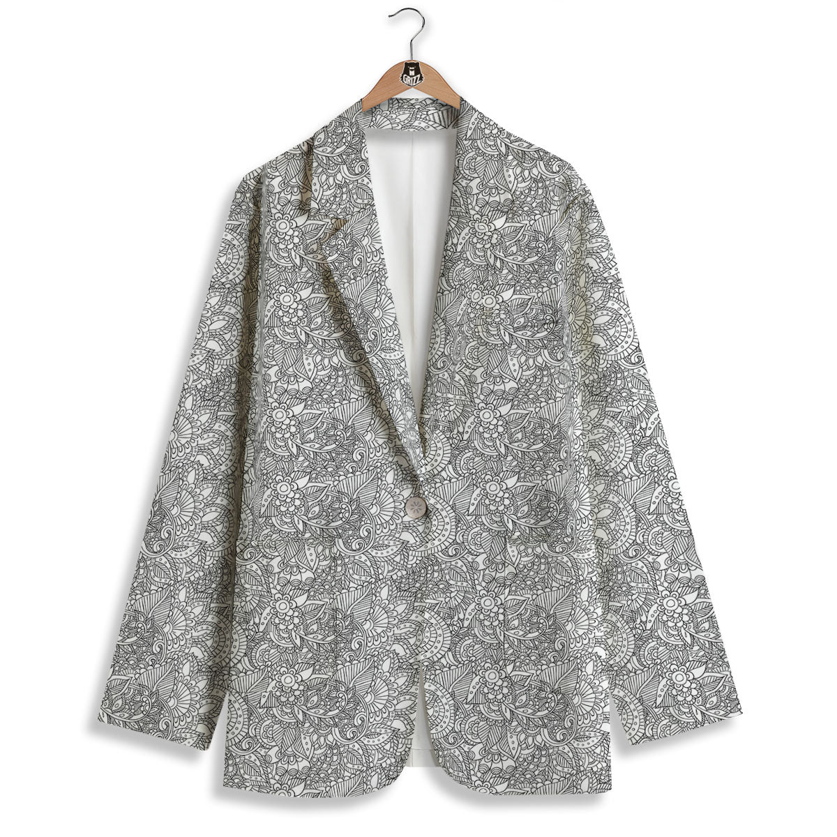 Zentangle Ethnic Print Pattern Women's Blazer-grizzshop