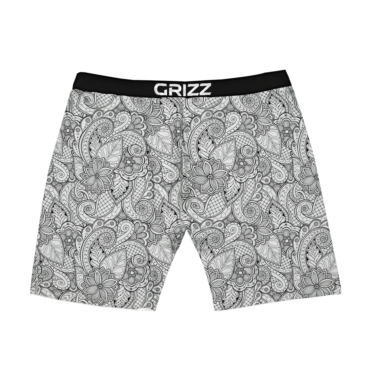 Zentangle Monochrome Print Pattern Boxer Briefs-grizzshop