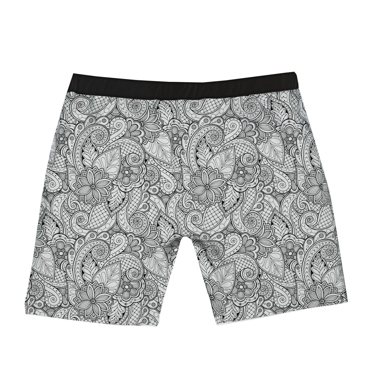 Zentangle Monochrome Print Pattern Boxer Briefs-grizzshop