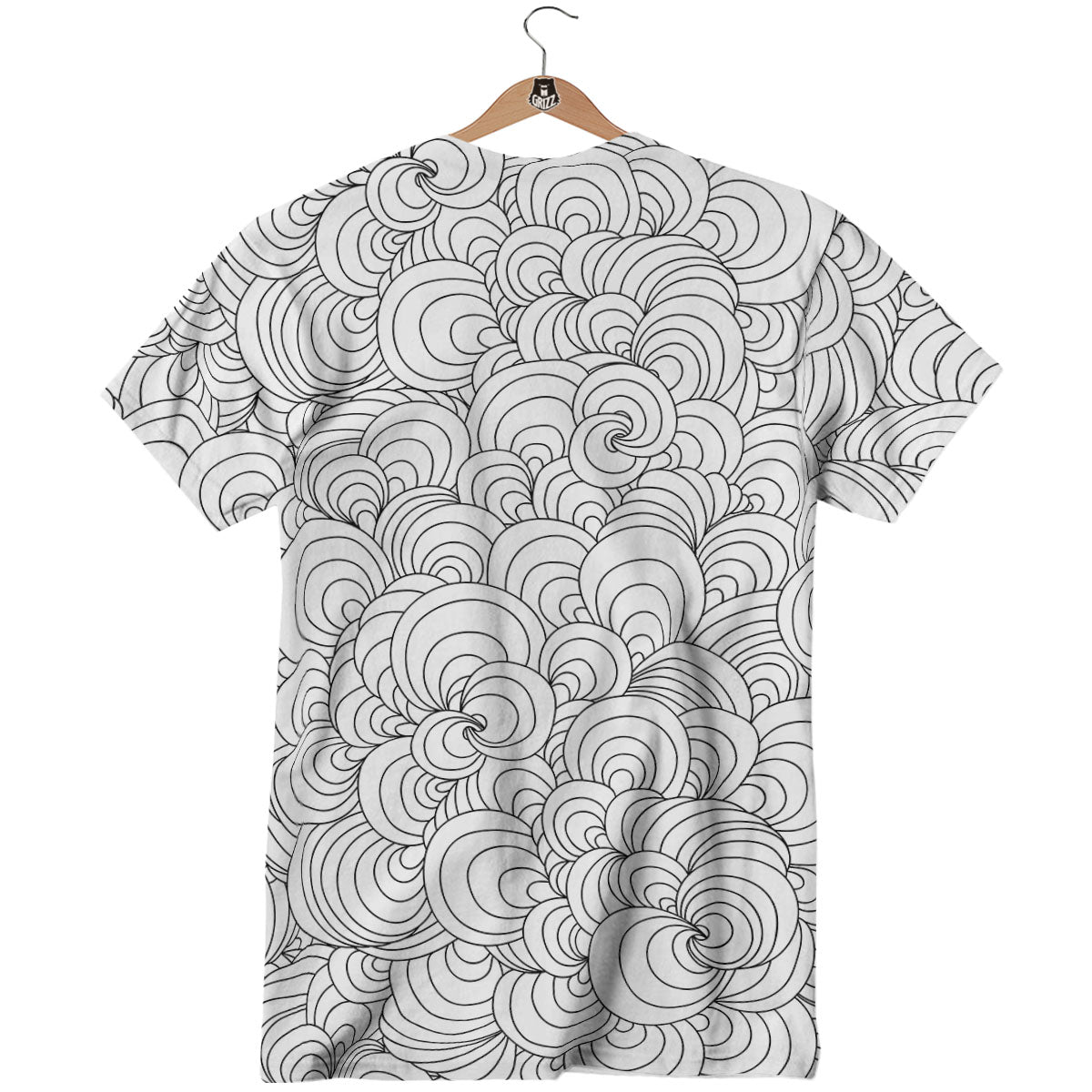 Zentangle White And Black Print Pattern T-Shirt-grizzshop