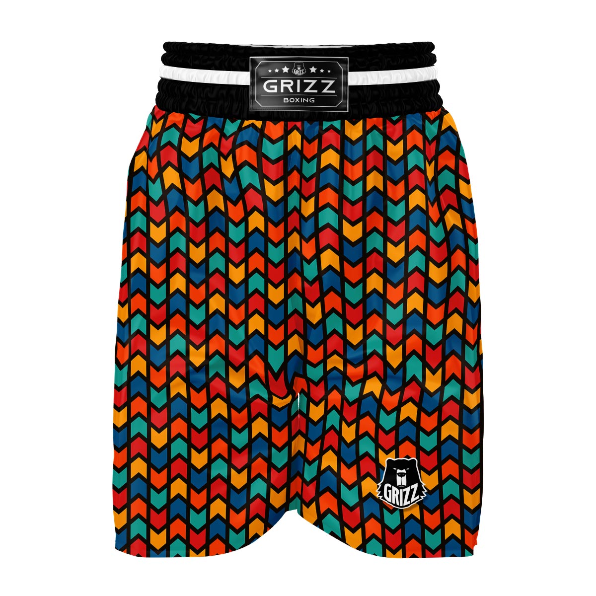 Zig Zag Colorful Pattern Print Boxing Shorts-grizzshop