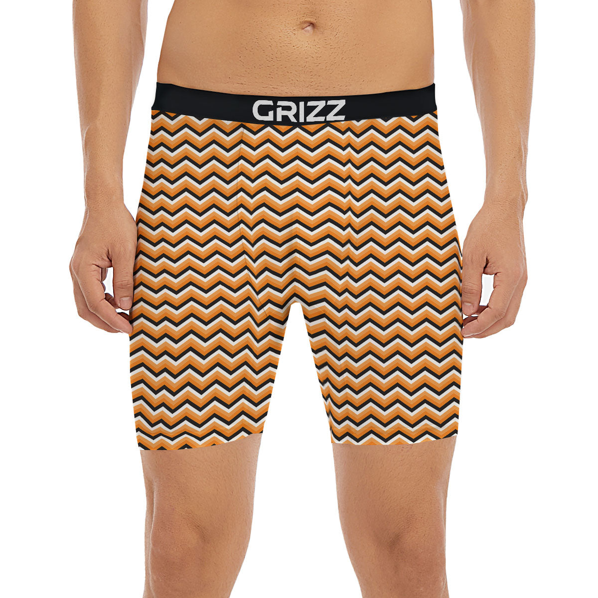 Zig Zag Halloween Print Pattern Boxer Briefs-grizzshop