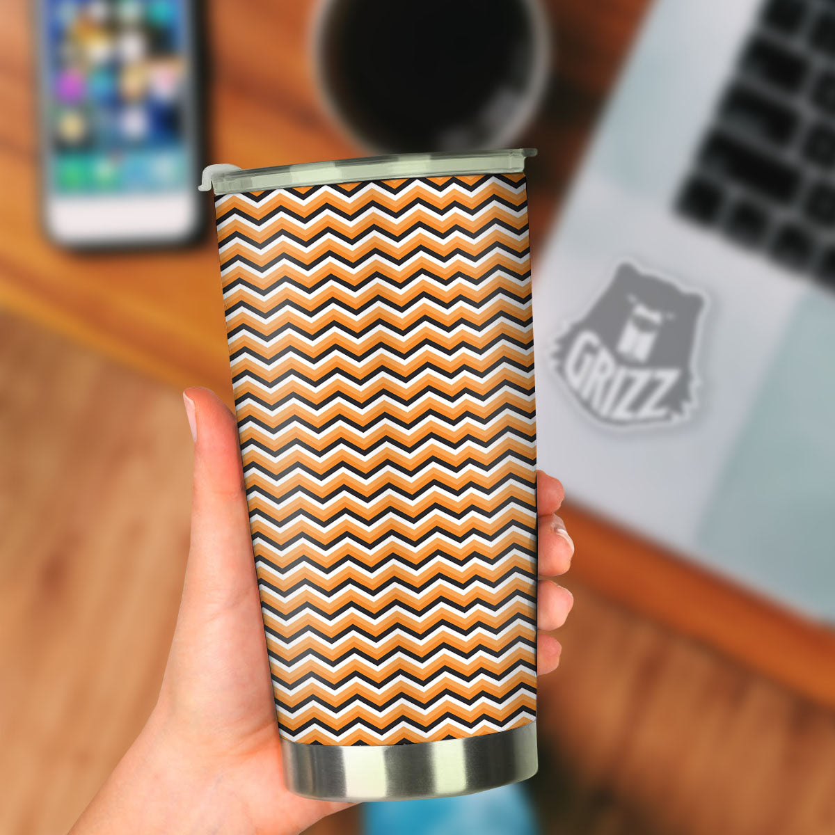 Zig Zag Halloween Print Pattern Tumbler-grizzshop