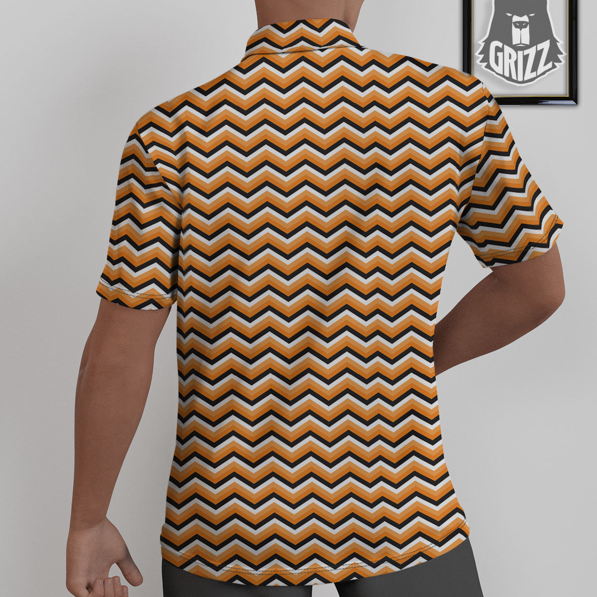 Zig Zag Halloween Print Pattern Untucked Shirts-grizzshop