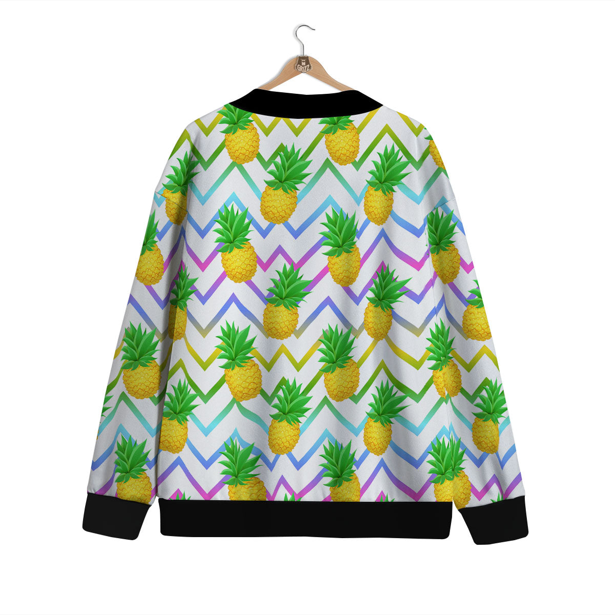 Zig Zag Neon Pineapple Print Pattern Cardigan-grizzshop