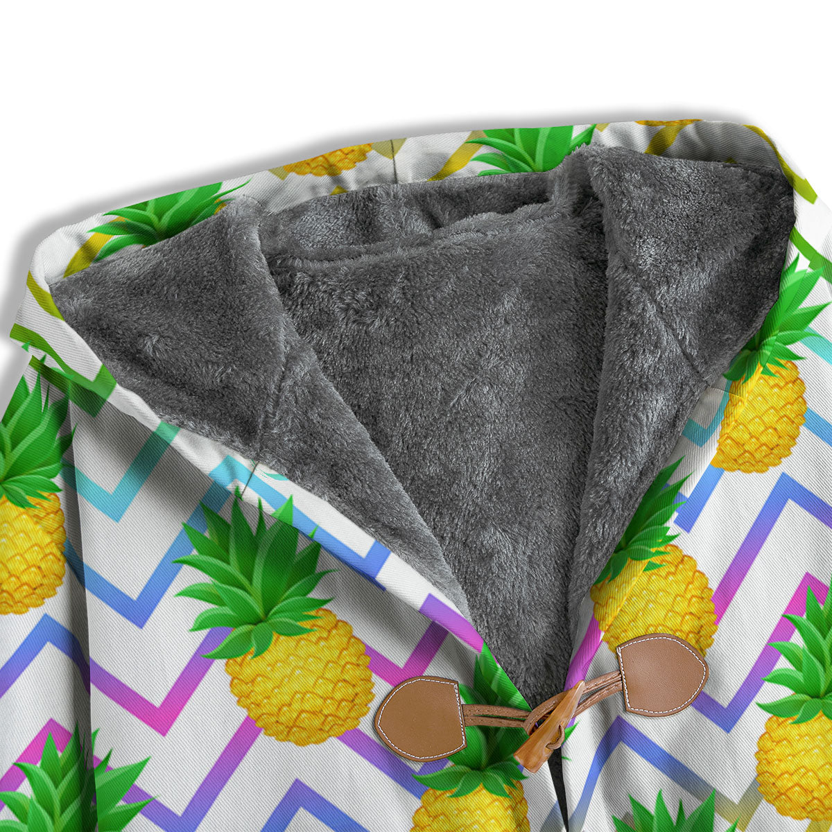 Zig Zag Neon Pineapple Print Pattern Men's Windbreaker Jacket-grizzshop