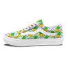 Zig Zag Neon Pineapple Print Pattern Skate Shoes-grizzshop