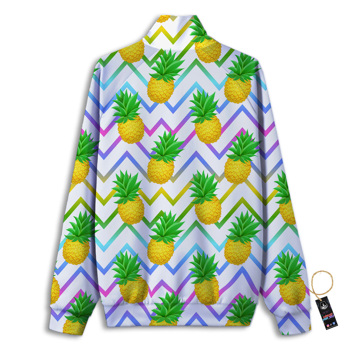 Zig Zag Neon Pineapple Print Pattern Track Jacket-grizzshop