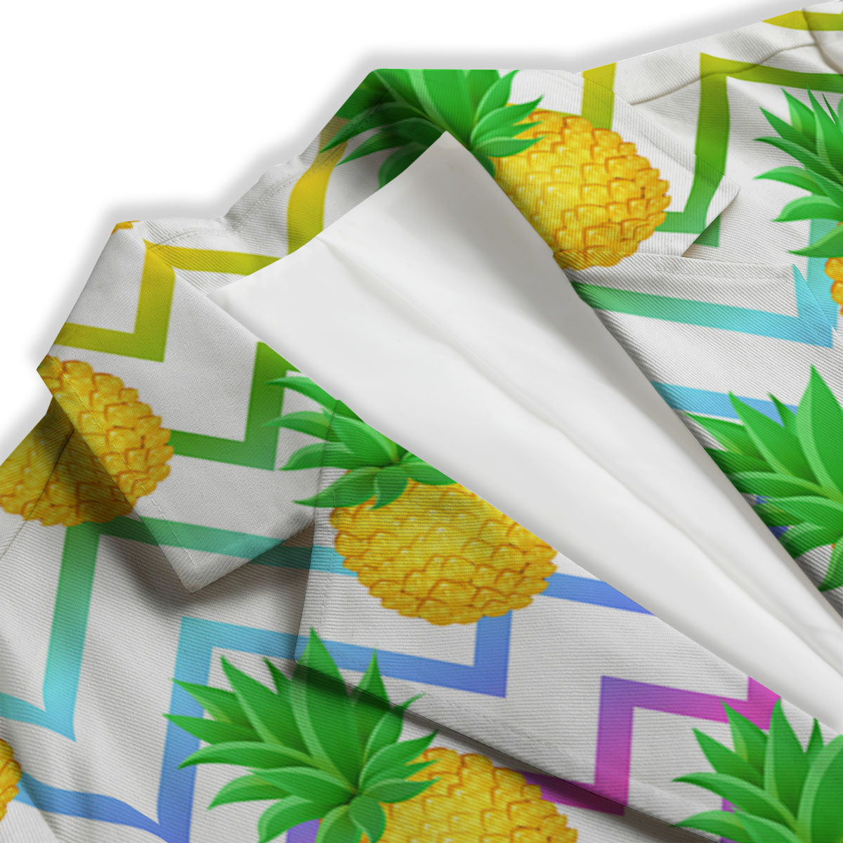Zig Zag Neon Pineapple Print Pattern Women's Blazer-grizzshop