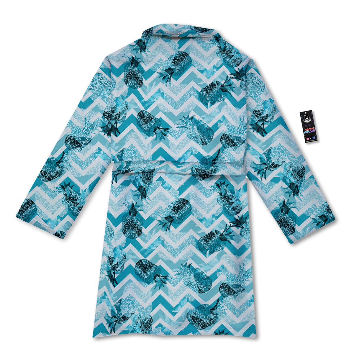 Zig Zag Pastel Pineapple Print Pattern Bathrobe-grizzshop