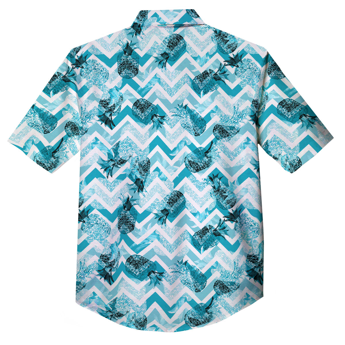 Zig Zag Pastel Pineapple Print Pattern Button Up Shirt-grizzshop