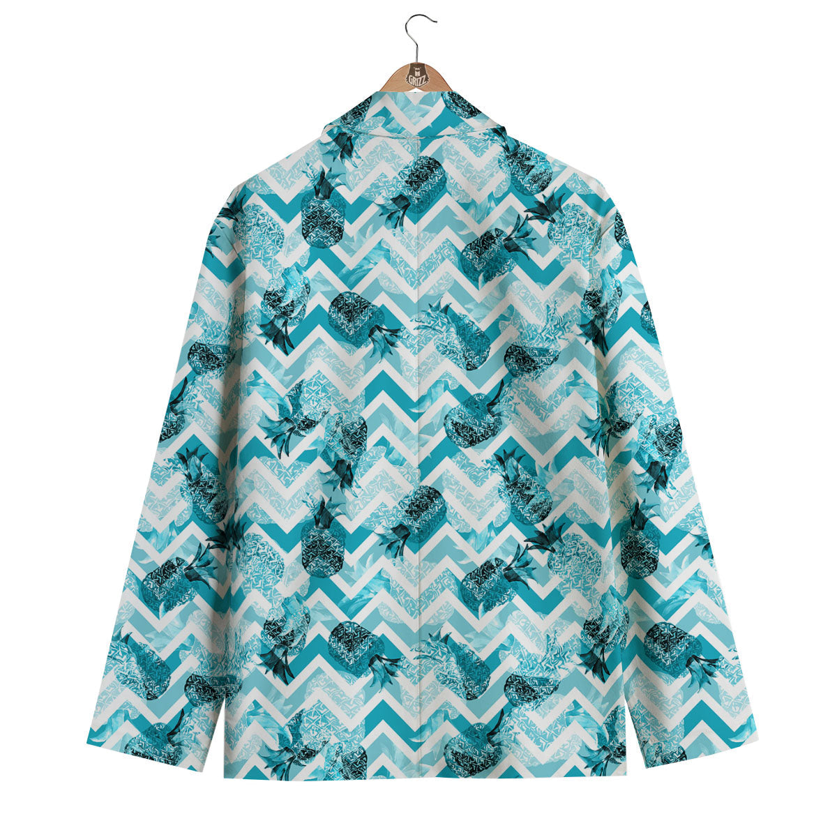 Zig Zag Pastel Pineapple Print Pattern Men's Blazer-grizzshop