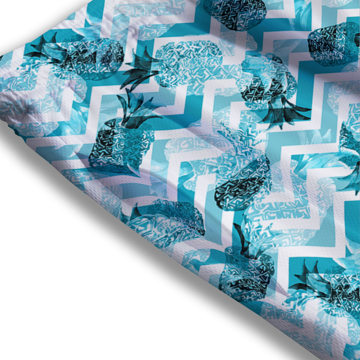 Zig Zag Pastel Pineapple Print Pattern Mesh Shorts-grizzshop