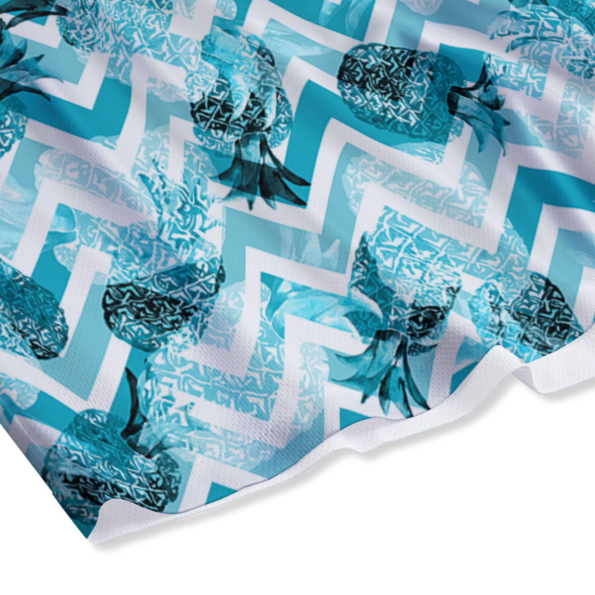 Zig Zag Pastel Pineapple Print Pattern Mesh Shorts-grizzshop