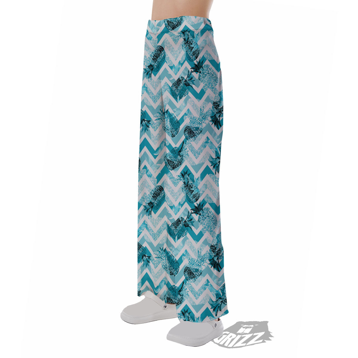 Zig Zag Pastel Pineapple Print Pattern Pajama Pants-grizzshop