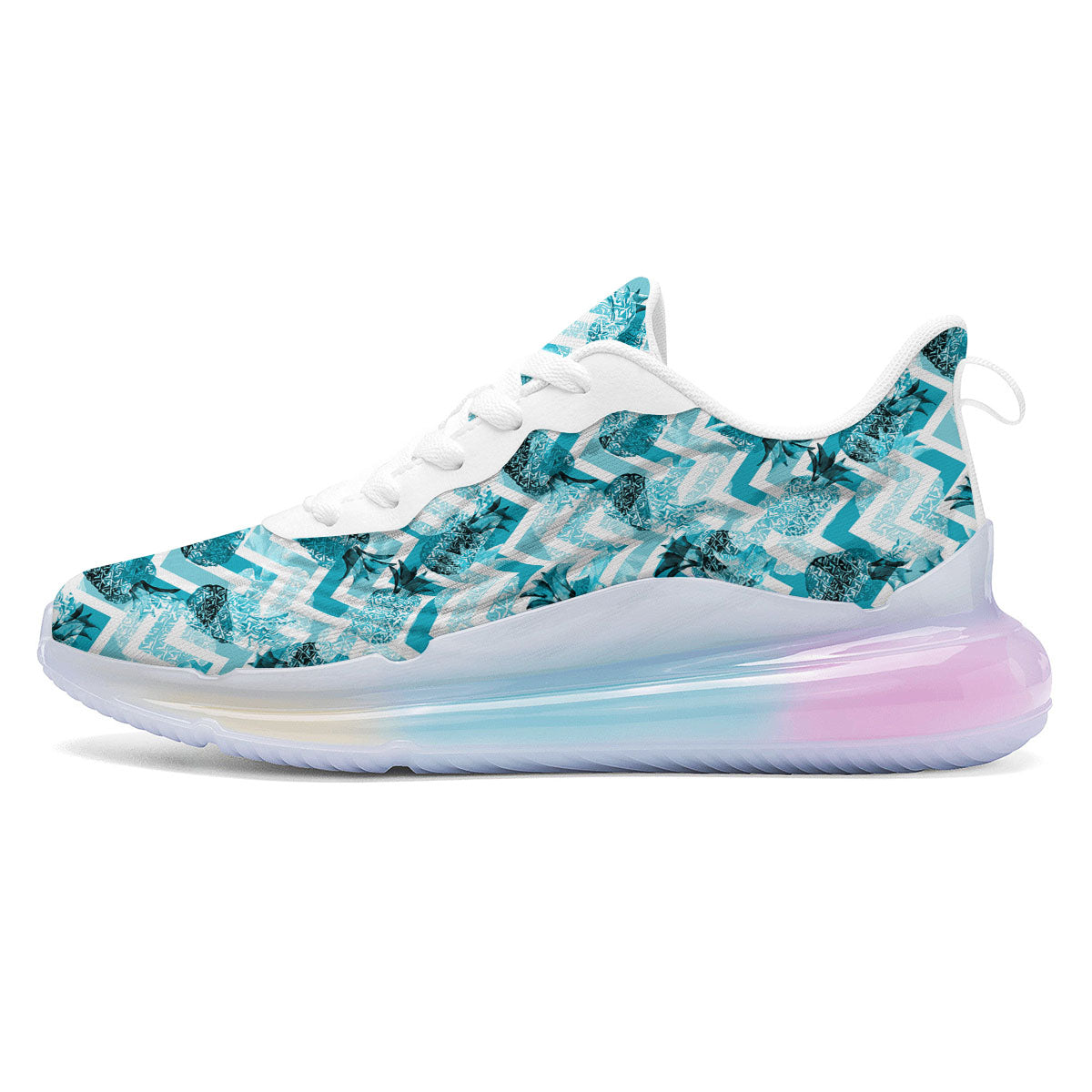 Zig Zag Pastel Pineapple Print Pattern Running Sneakers-grizzshop