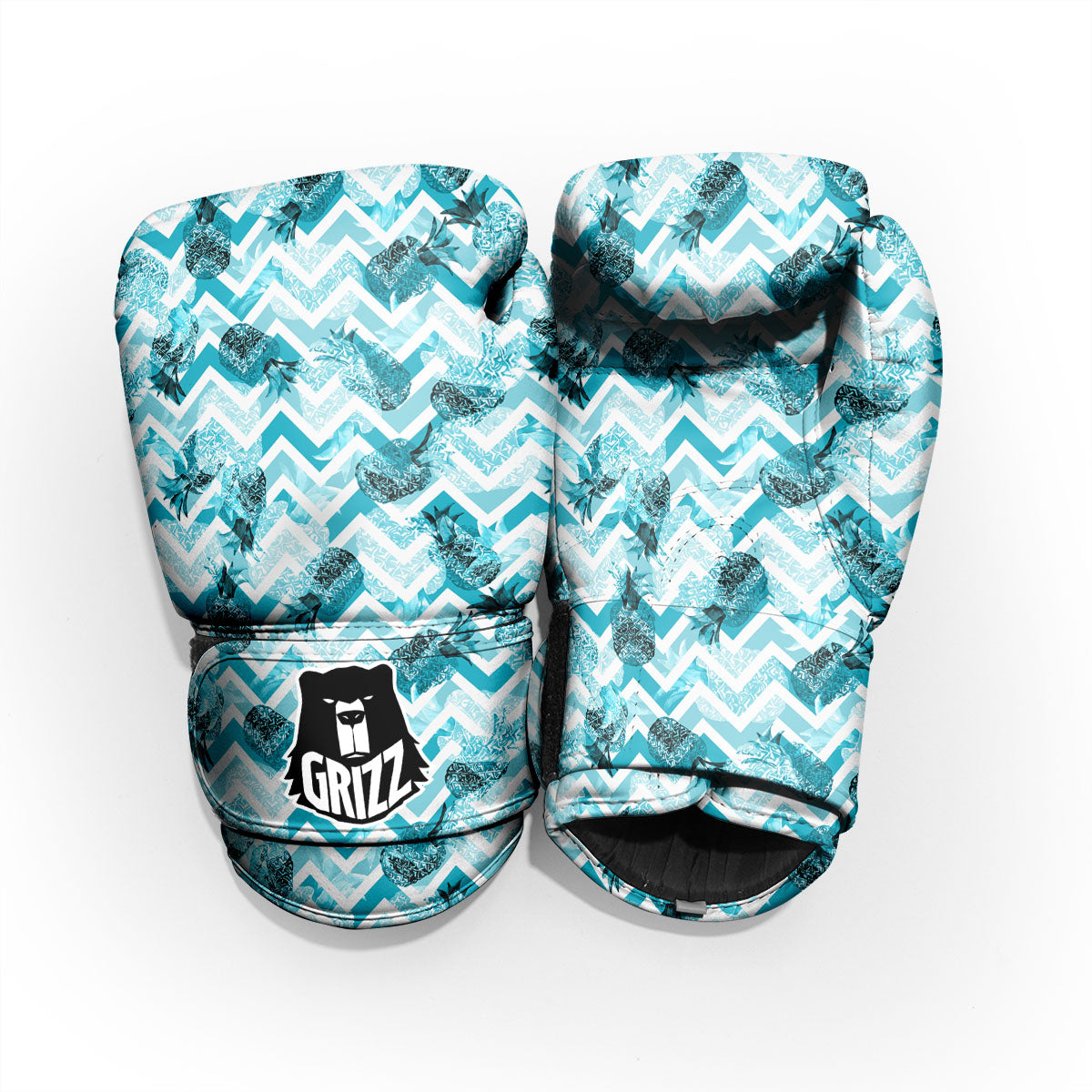 Zig Zag Pastel Pineapple Print Pattern Sparring Gloves-grizzshop