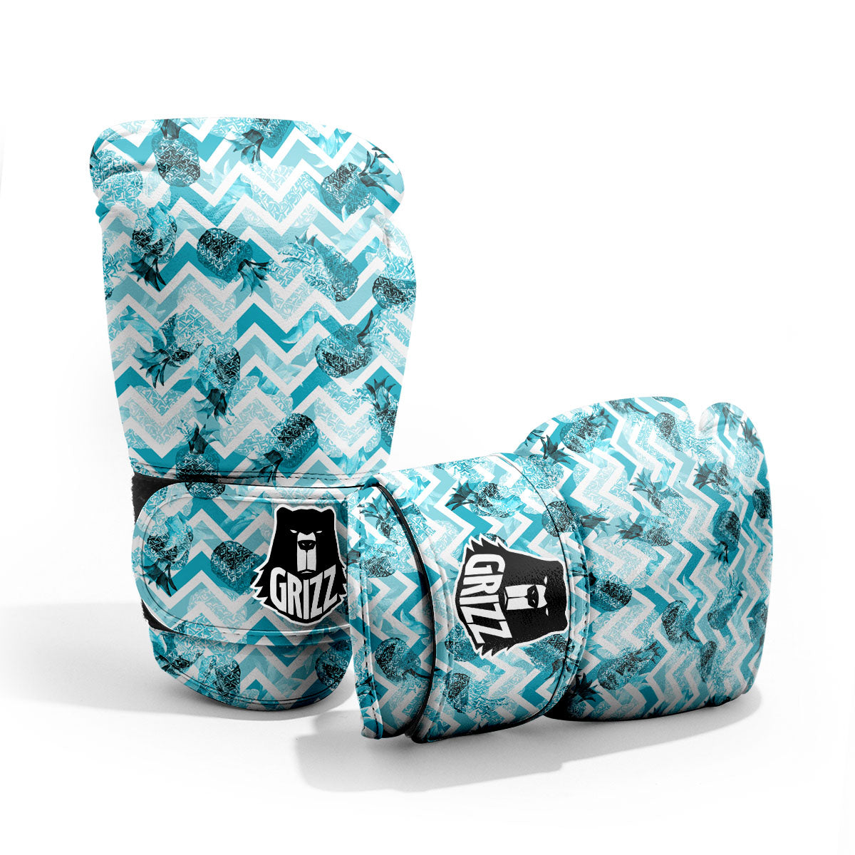 Zig Zag Pastel Pineapple Print Pattern Sparring Gloves-grizzshop