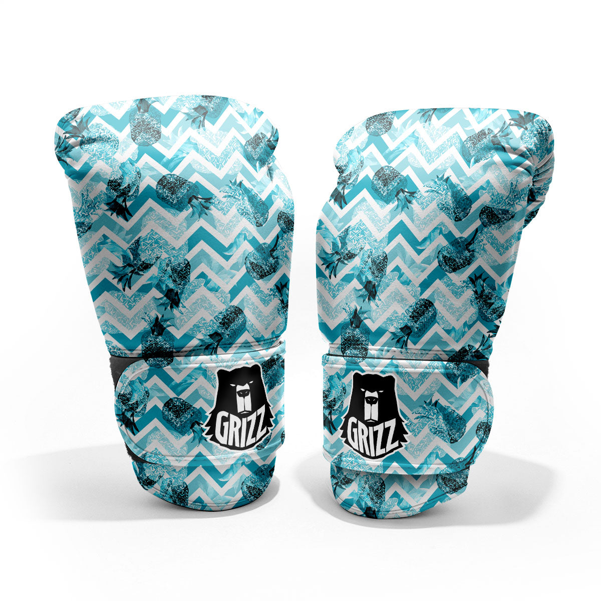 Zig Zag Pastel Pineapple Print Pattern Sparring Gloves-grizzshop