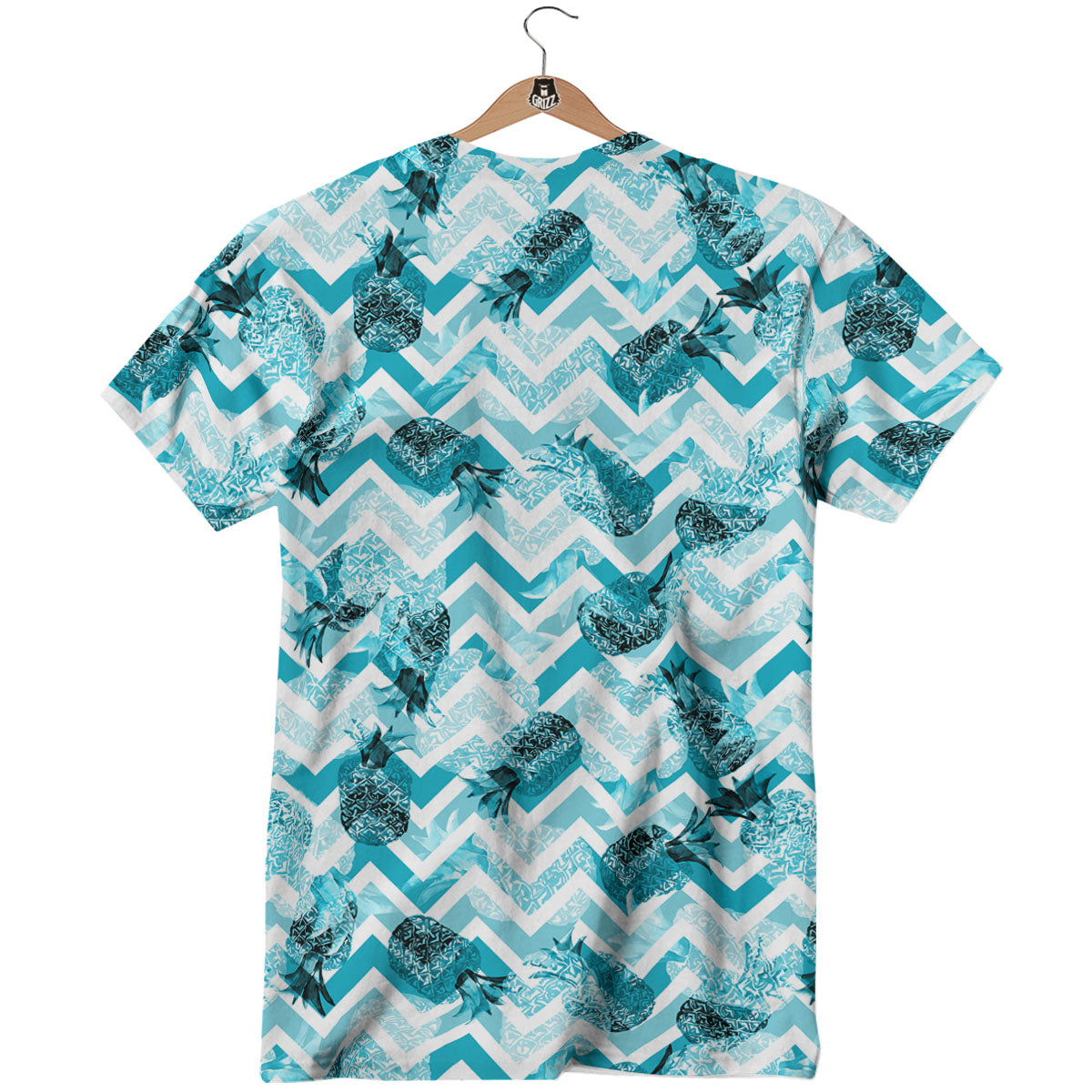 Zig Zag Pastel Pineapple Print Pattern T-Shirt-grizzshop