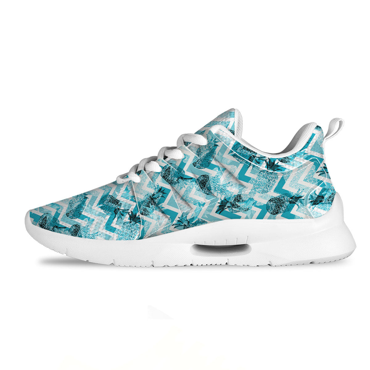 Zig Zag Pastel Pineapple Print Pattern Tennis Shoes-grizzshop