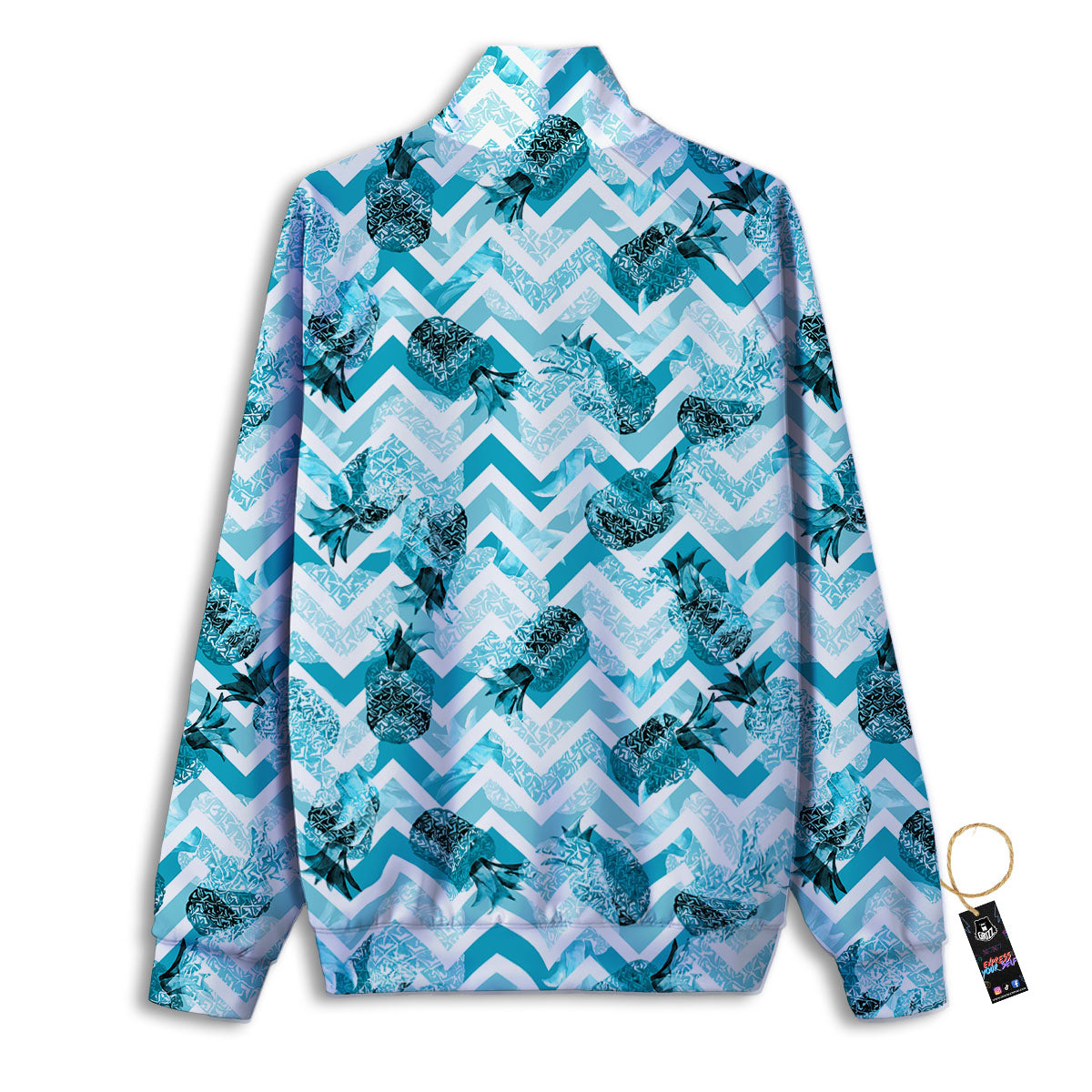 Zig Zag Pastel Pineapple Print Pattern Track Jacket-grizzshop