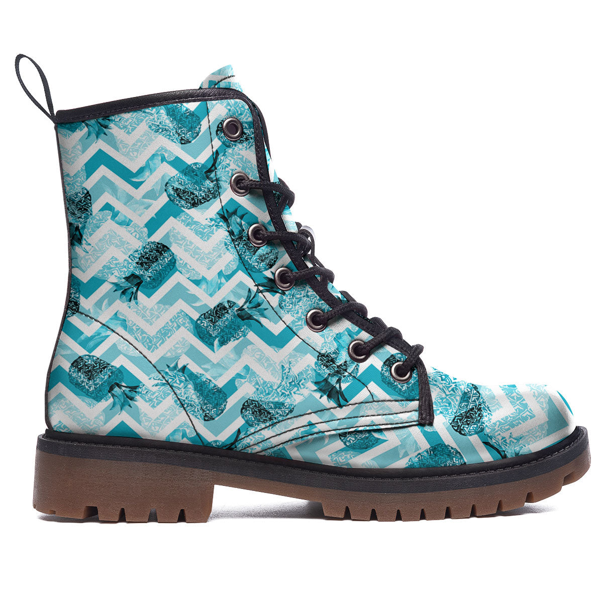 Zig Zag Pastel Pineapple Print Pattern Work Boots-grizzshop