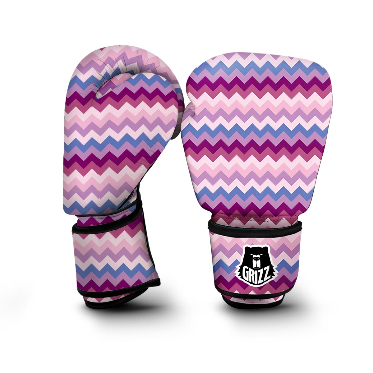 Zig Zag Pattern Print Boxing Gloves-grizzshop